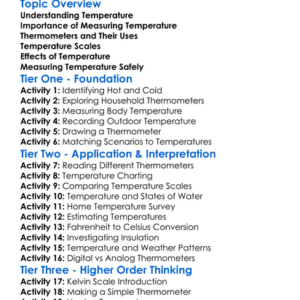 Measurement Of Temperature Worksheet Activity Booklet