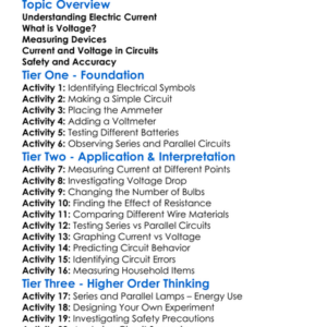 Measuring Current And Voltage Worksheet Activity Booklet