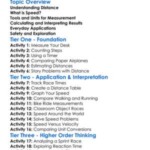 Measuring Distance And Speed Worksheet Activity Booklet