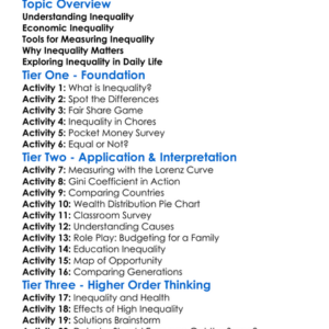 Measuring Inequality Worksheet Activity Booklet
