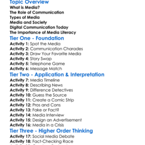 Media And Communication Worksheet Activity Booklet