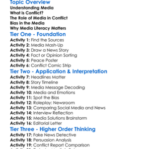 Media And Conflict Worksheet Activity Booklet