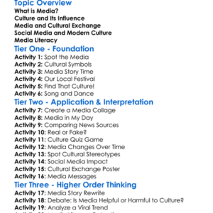 Media And Culture Worksheet Activity Booklet