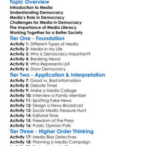 Media And Democracy Worksheet Activity Booklet