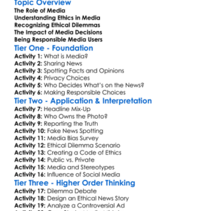 Media And Ethical Dilemmas Worksheet Activity Booklet