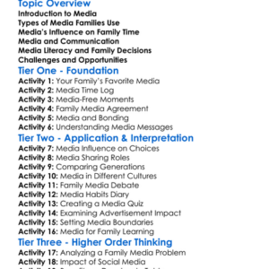 Media And Family Dynamics Worksheet Activity Booklet