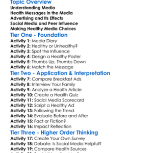 Media And Health Worksheet Activity Booklet