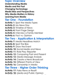 Media And Historical Events Worksheet Activity Booklet
