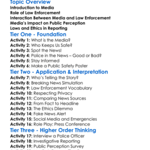 Media And Law Enforcement Worksheet Activity Booklet