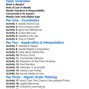 Media And Law Worksheet Activity Booklet