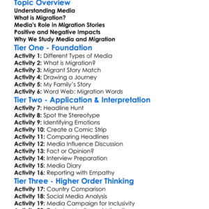 Media And Migration Worksheet Activity Booklet