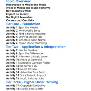 Media And Music Industries Worksheet Activity Booklet