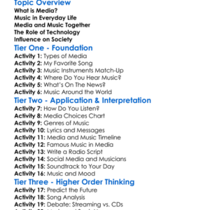 Media And Music Worksheet Activity Booklet