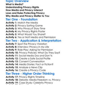 Media And Privacy Rights Worksheet Activity Booklet