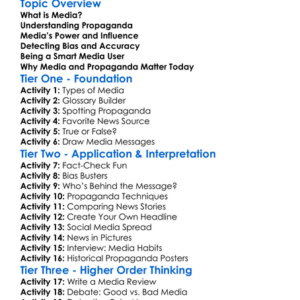Media And Propaganda Worksheet Activity Booklet