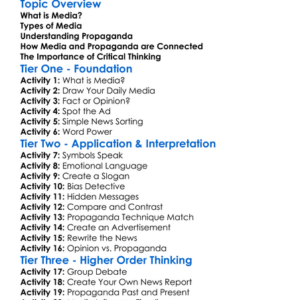 Media And Propaganda Worksheet Activity Booklet