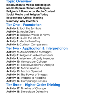 Media And Religion Worksheet Activity Booklet