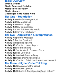 Media And Society Worksheet Activity Booklet