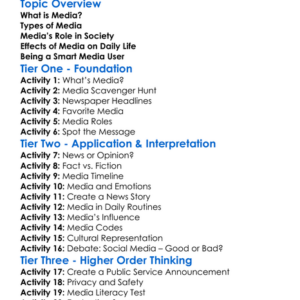 Media And Society Worksheet Activity Booklet