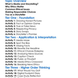 Media And Storytelling Ethics Worksheet Activity Booklet
