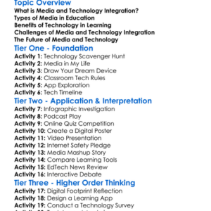 Media And Technology Integration Worksheet Activity Booklet