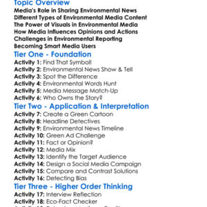 Media And The Environment Worksheet Activity Booklet
