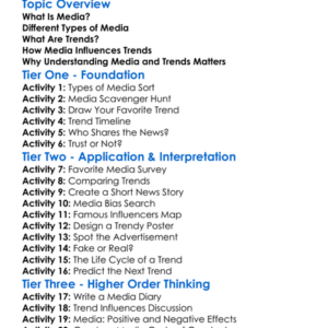 Media And Trends Worksheet Activity Booklet