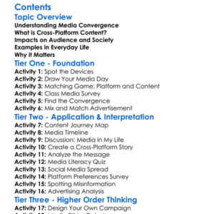 Media Convergence And Cross-Platform Content Worksheet Activity Booklet