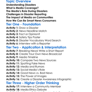 Media Coverage Of Disasters Worksheet Activity Booklet