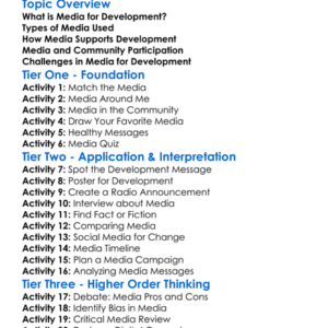 Media For Development Worksheet Activity Booklet