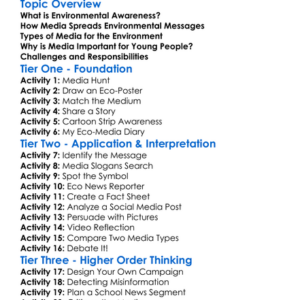 Media For Environmental Awareness Worksheet Activity Booklet