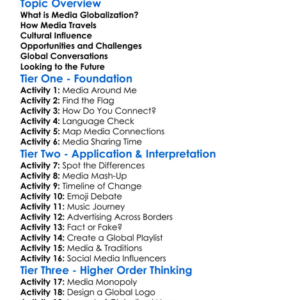 Media Globalization Worksheet Activity Booklet