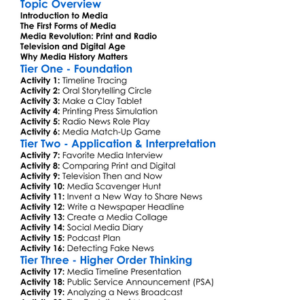 Media History Worksheet Activity Booklet