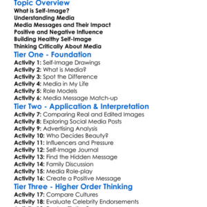 Media Influence On Self-Image Worksheet Activity Booklet