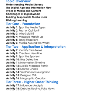 Media Literacy In The Digital Age Worksheet Activity Booklet