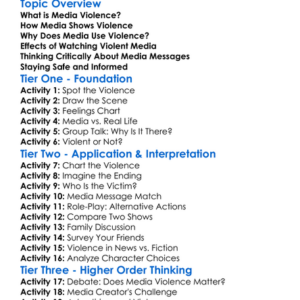Media Portrayal Of Violence Worksheet Activity Booklet