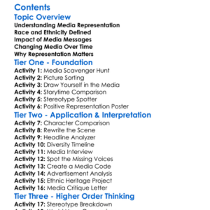 Media Representation Of Race And Ethnicity Worksheet Activity Booklet