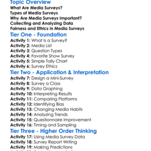 Media Surveys Worksheet Activity Booklet