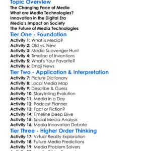 Media Technologies And Innovation Worksheet Activity Booklet
