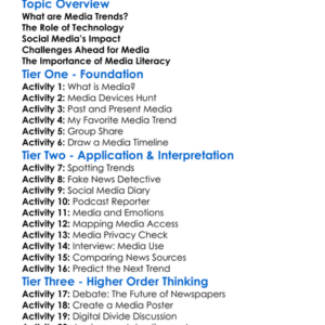 Media Trends And Future Challenges Worksheet Activity Booklet