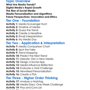 Media Trends And Future Worksheet Activity Booklet