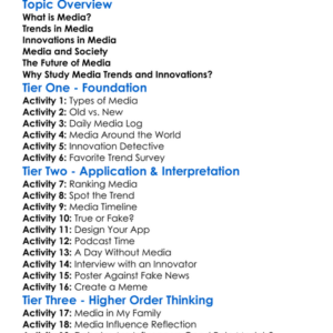 Media Trends And Innovations Worksheet Activity Booklet