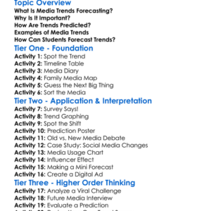 Media Trends Forecasting Worksheet Activity Booklet