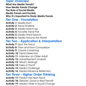 Media Trends Worksheet Activity Booklet