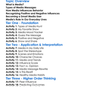 Medias Influence On Behavior Worksheet Activity Booklet
