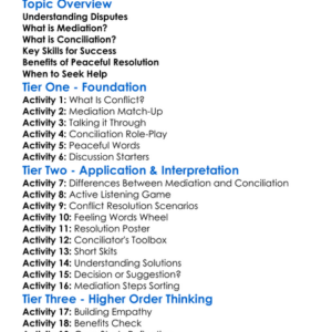 Mediation And Conciliation Worksheet Activity Booklet