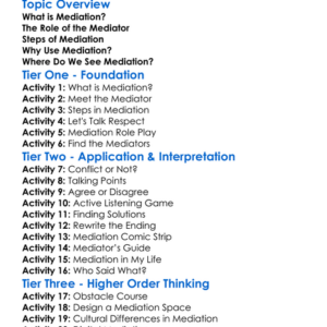 Mediation Worksheet Activity Booklet