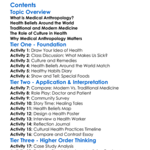 Medical Anthropology And Health Beliefs Worksheet Activity Booklet