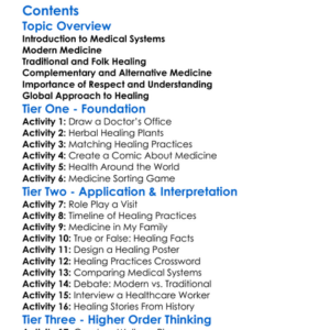 Medical Systems And Healing Practices Worksheet Activity Booklet