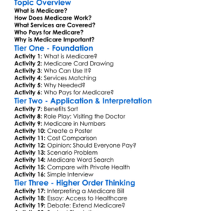 Medicare Worksheet Activity Booklet